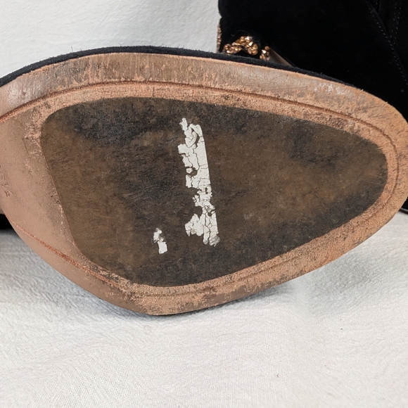 Sophia Webster Felicity Black Suede Leopard Crystal Heel Boots Size 36.5 Womens - Picture 11 of 12